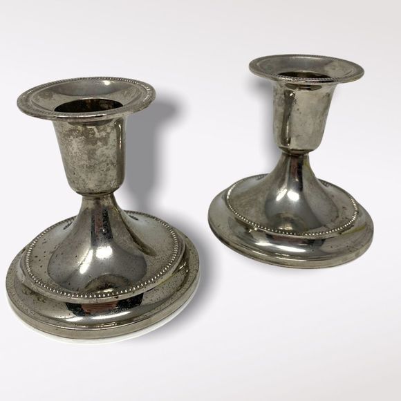 Vintage | 2 Silver Plated Candlestick Holders - Picture 10 of 11